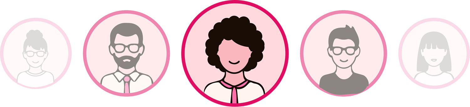 Illustration of assembled team